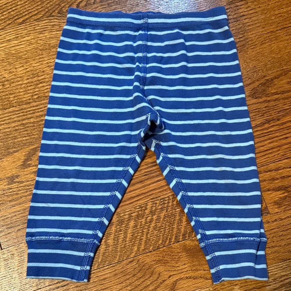 Hanna Andersson Blue Striped Kids Leggings sz 12-18m